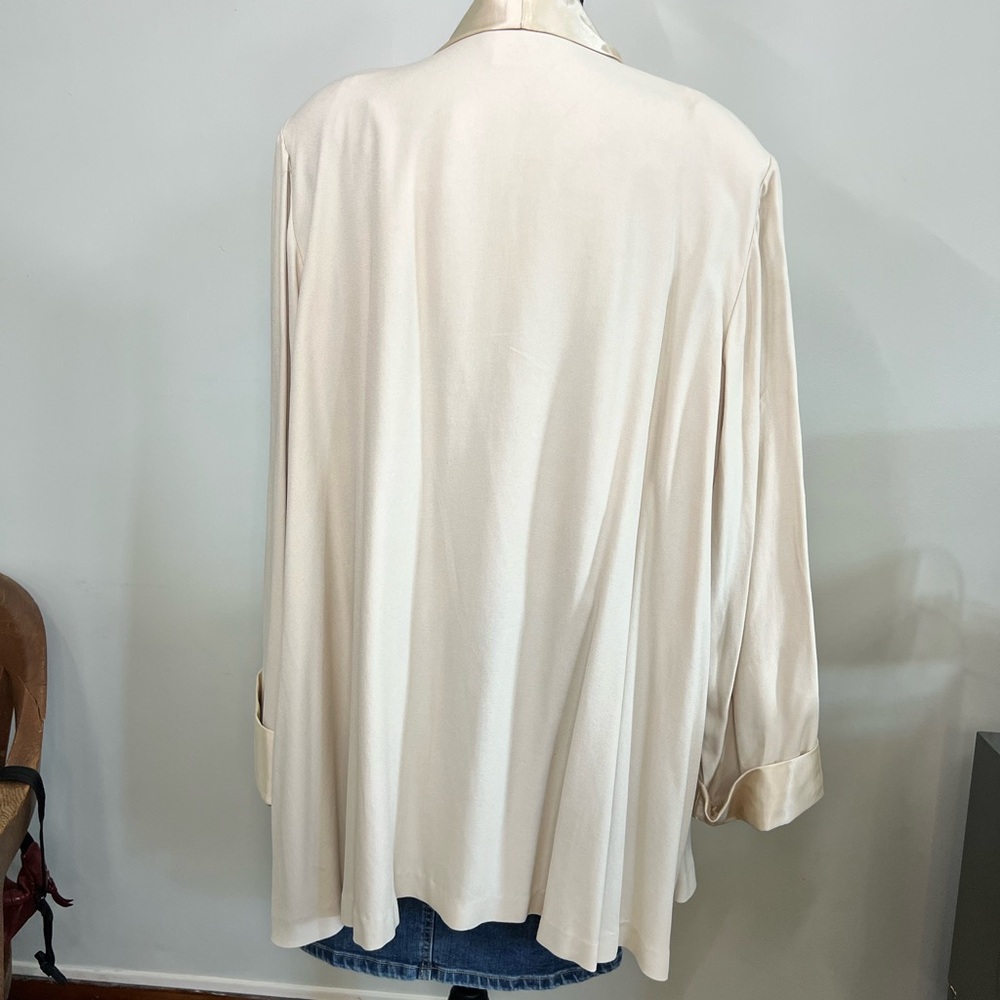 Vintage Dawn Joy Fashions Satin Trim Cover Up Blazer – Open Front – USA Made - Picture 5 of 13
